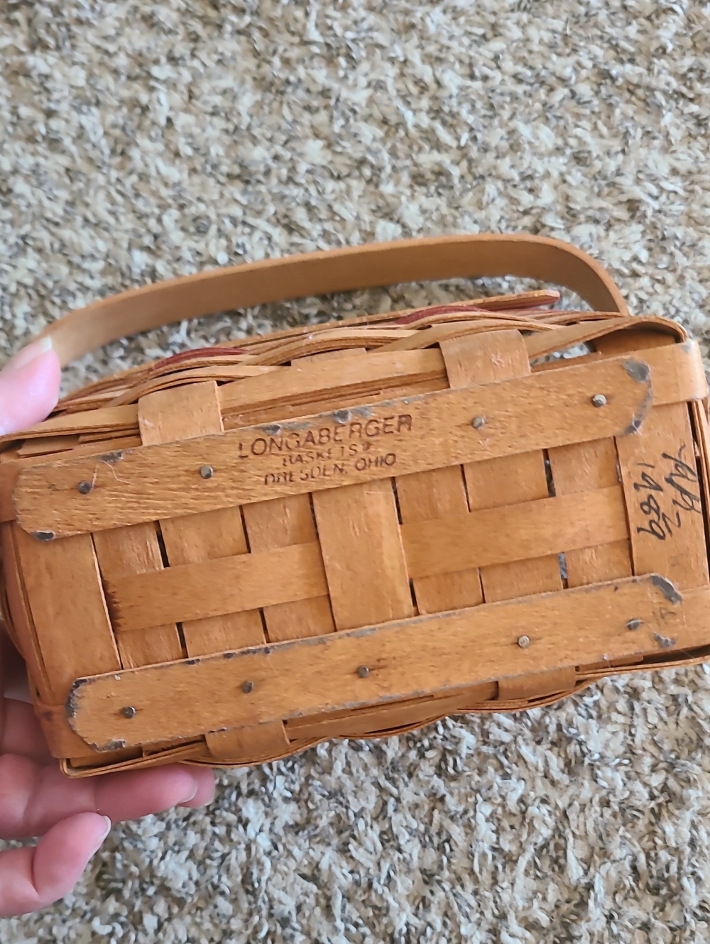 LONGABERGER CHRISTMAS COLLECTION HOLIDAY MEMORY BASKET 1989 - Picture 4 of 4